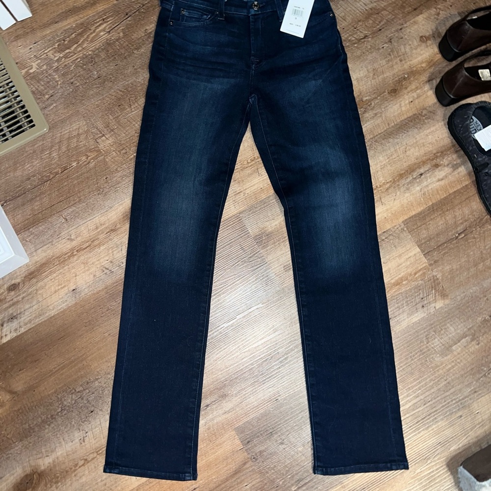 7 For All Mankind Blue Straight Leg Jeans